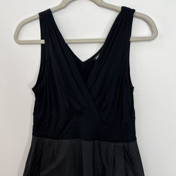 DKNY Womens Black Sleeveless Tulip Dress Sz 10 Knee Length Classy Minimalist Mix - Picture 3 of 13